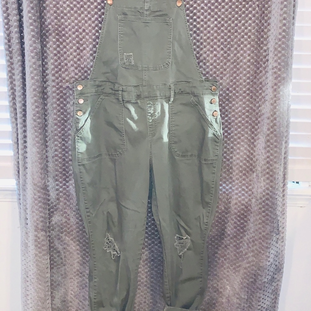 Army green overalls